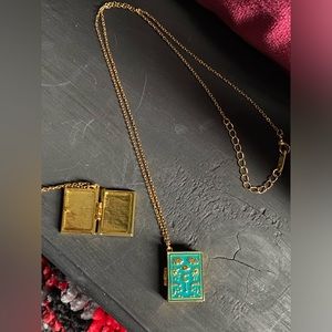 Enamel Tarot Card Locket Necklace